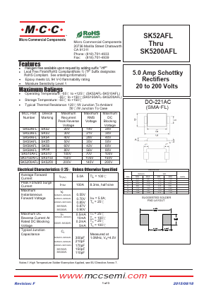 SK52AFL-TP Datasheet PDF Micro Commercial Components