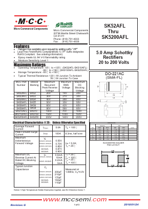 SK52AFL Datasheet PDF Micro Commercial Components