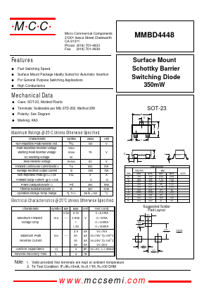 MMBD4448 Datasheet PDF Micro Commercial Components