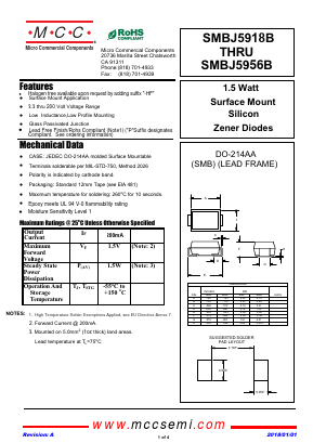 SMBJ5932B Datasheet PDF Micro Commercial Components