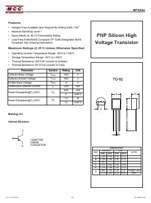 MPSA94-AP Datasheet PDF Micro Commercial Components