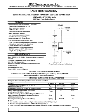 SA54A Datasheet PDF MDE Semiconductor