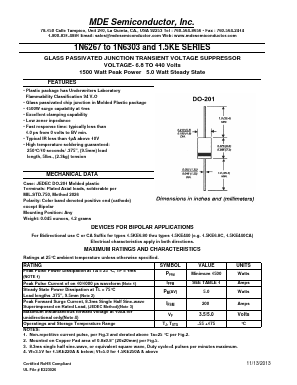 1.5KE68 Datasheet PDF MDE Semiconductor