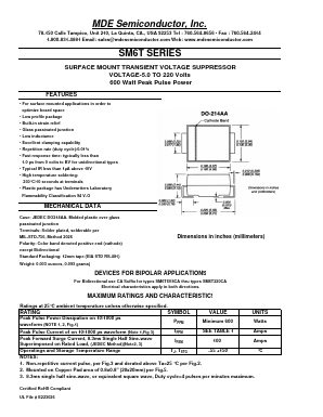 SM6T68A Datasheet PDF MDE Semiconductor