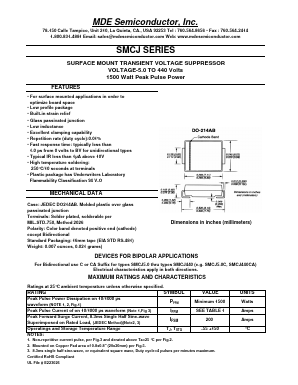 SMCJ200CA Datasheet PDF MDE Semiconductor, Inc.