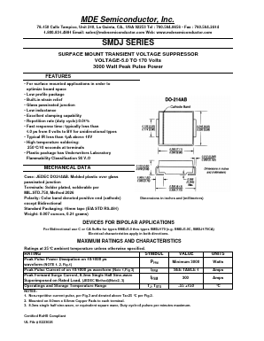 SMDJ43CA Datasheet PDF MDE Semiconductor, Inc.