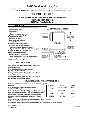 5.0SMLJ33A Datasheet PDF MDE Semiconductor, Inc.