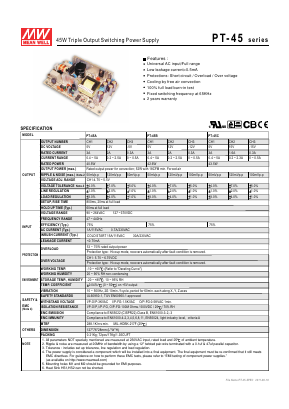 PT-45 Datasheet PDF Mean Well Enterprises Co., Ltd.