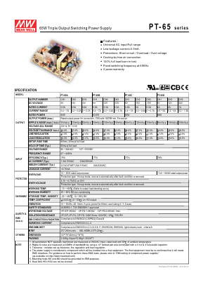 PT-65 Datasheet PDF Mean Well Enterprises Co., Ltd.