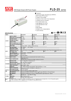 PLD-25 Datasheet PDF Mean Well Enterprises Co., Ltd.