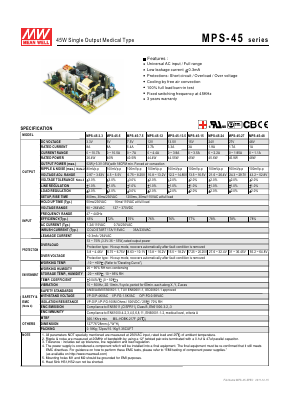 MPS-45 Datasheet PDF Mean Well Enterprises Co., Ltd.
