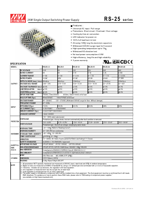 RS-25-12 Datasheet PDF Mean Well Enterprises Co., Ltd.