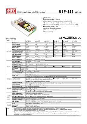 USP-225 Datasheet PDF Mean Well Enterprises Co., Ltd.