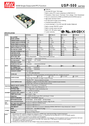 USP-500-12 Datasheet PDF Mean Well Enterprises Co., Ltd.