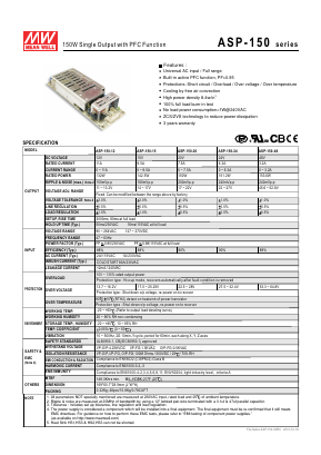 ASP-150 Datasheet PDF Mean Well Enterprises Co., Ltd.