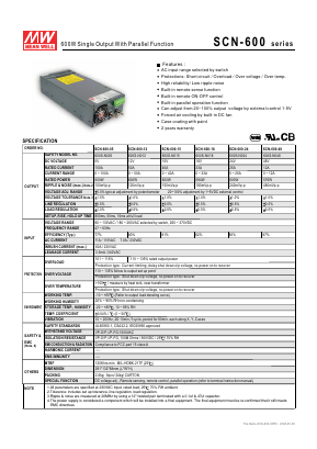 600S-N018 Datasheet PDF Mean Well Enterprises Co., Ltd.