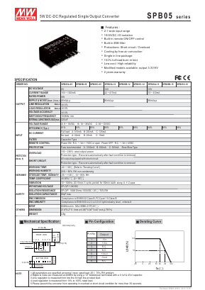SPB05B-15 Datasheet PDF Mean Well Enterprises Co., Ltd.