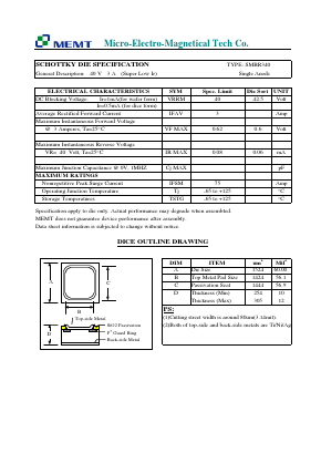 SMBR340 Datasheet PDF Micro Electro Magnetical Tech