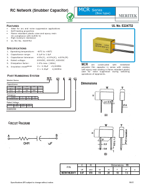 MCR474K2D471 Datasheet PDF MERITEK ELECTRONICS CORPORATION