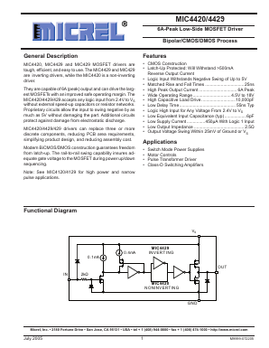 MIC4420ZT Datasheet PDF Master Instrument Corporation
