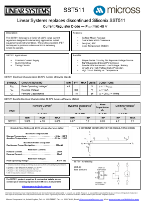 SST511_SOT-23 Datasheet PDF Micross Components