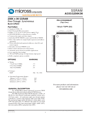 AS5SS256K36DQ-10/XT Datasheet PDF Micross Components