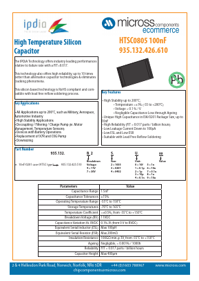 HTSC0805-100NF Datasheet PDF Micross Components
