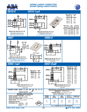 0910-1 Datasheet PDF Mill-Max Mfg. Corp.