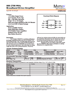CMM2306 Datasheet PDF Mimix Broadband