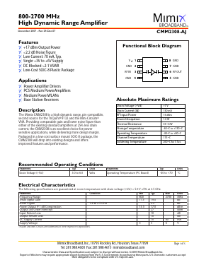 CMM2308-AJ-0G00 Datasheet PDF Mimix Broadband