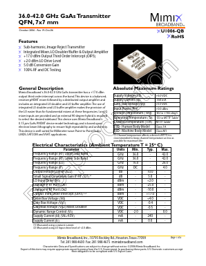 XU1006-QB Datasheet PDF Mimix Broadband