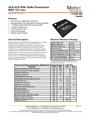 XU1006-QB Datasheet PDF Mimix Broadband