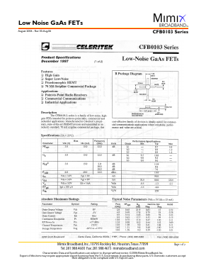 CFB0103 Datasheet PDF Mimix Broadband