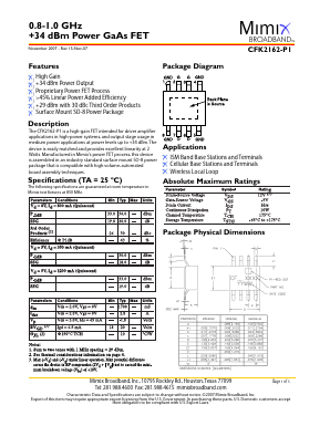 CFK2162-P1 Datasheet PDF Mimix Broadband