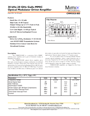 CMM3020-BD Datasheet PDF Mimix Broadband