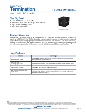 TERM-25W-183S Datasheet PDF Mini-Circuits