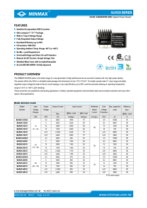 MJW25-12S05 Datasheet PDF Minmax Technology Co., Ltd.
