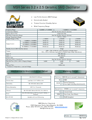 MSH302548H Datasheet PDF MMD Components