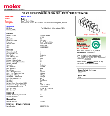 70501-C Datasheet PDF Molex Connectors