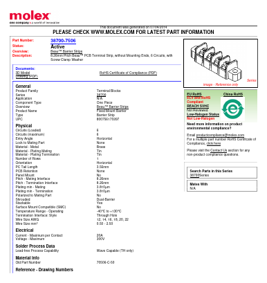 70506-C-50 Datasheet PDF Molex Connectors