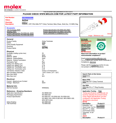5558GS3L Datasheet PDF Molex Connectors