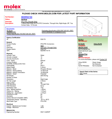 5597-10APB7F Datasheet PDF Molex Connectors