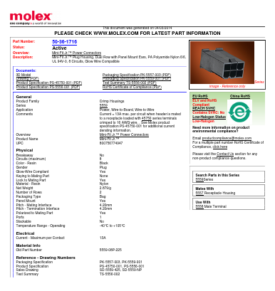 5559-08P-225 Datasheet PDF Molex Connectors