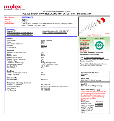 5558GS4L Datasheet PDF Molex Connectors