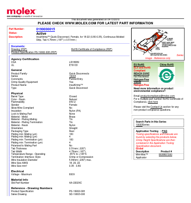 AA-2202XC Datasheet PDF Molex Connectors