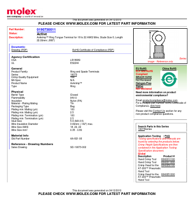 AA-821-06 Datasheet PDF Molex Connectors