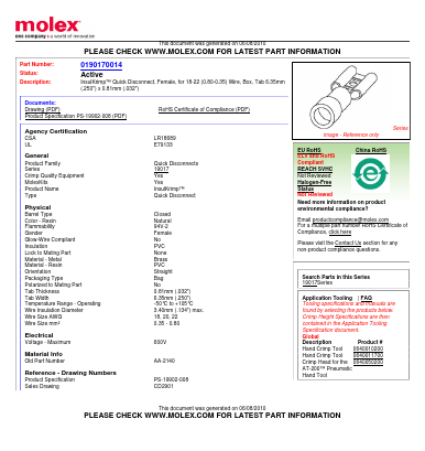 AA-2140 Datasheet PDF Molex Connectors