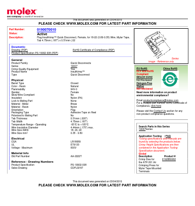 AA-2222T Datasheet PDF Molex Connectors