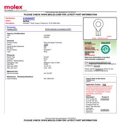 AA-132-08T Datasheet PDF Molex Connectors