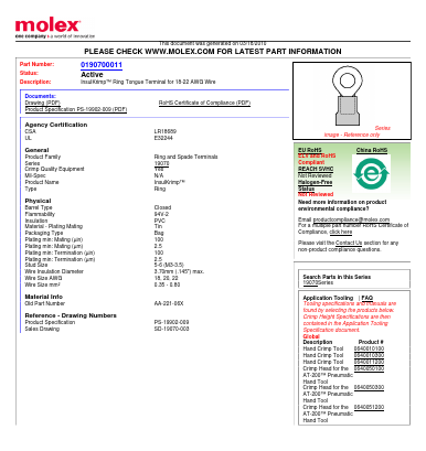 AA-221-06X Datasheet PDF Molex Connectors